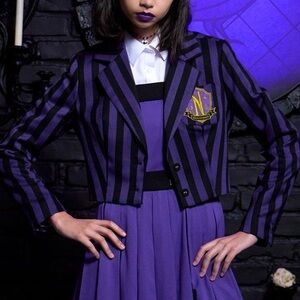 Wednesday Addams Enid Nevermore Academy Uniform Crop Blazer Hot‎ Topic Costume